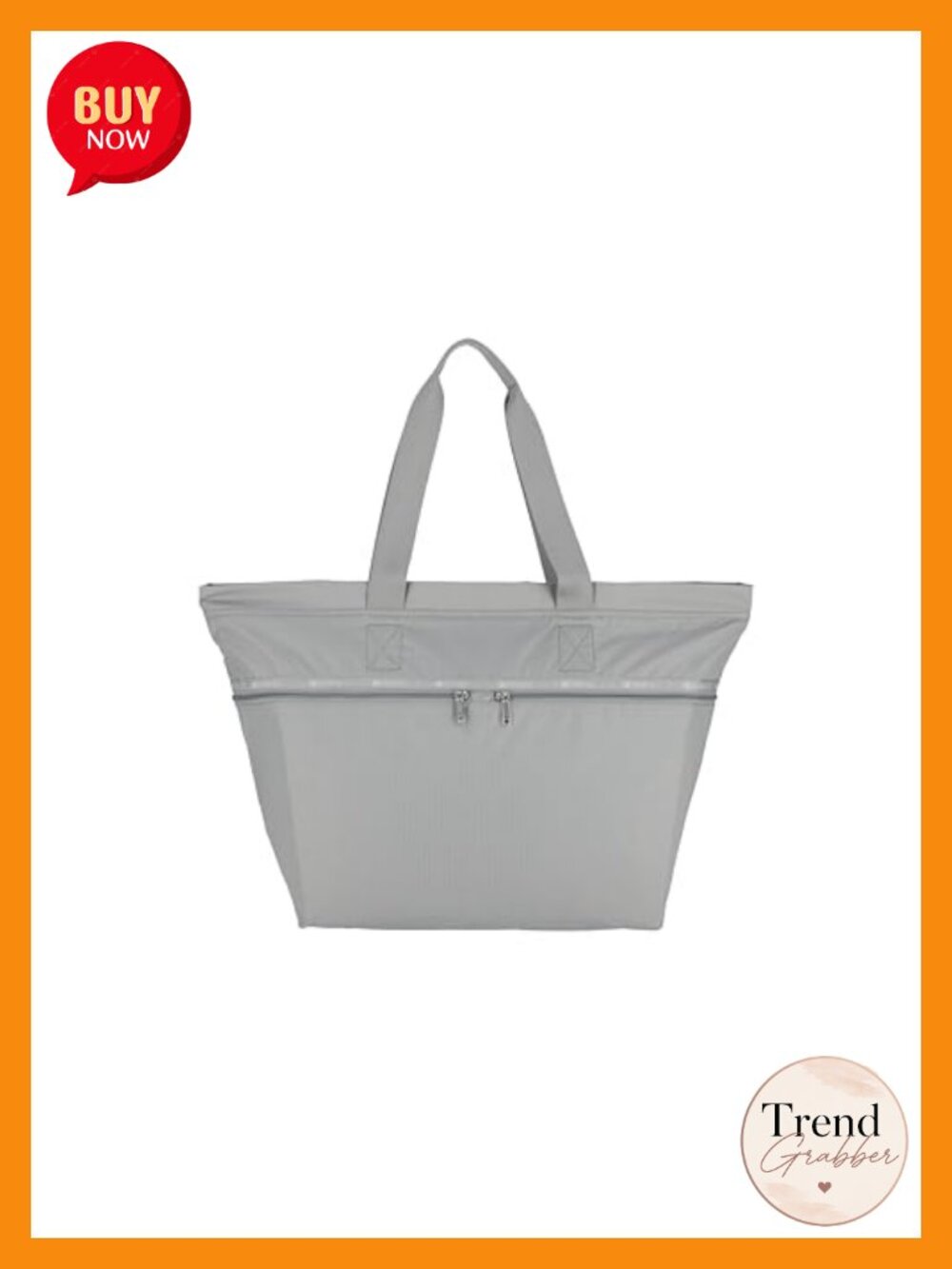 Spacious Nylon Tote Bag with Luggage Sleeve, 9 Pockets, Machine Washable